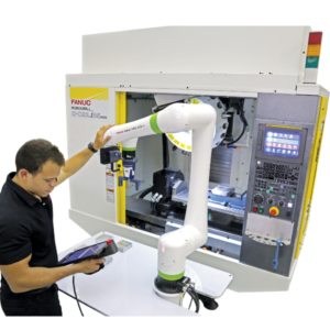 Machine tending application with Fanuc CRX robot - RobotWorld Automation
